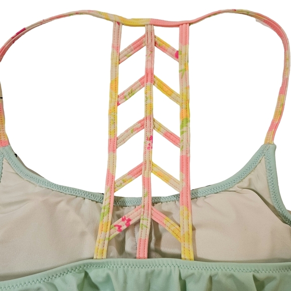 Pink by Victorias Secret Flowy Mint Green Swim Top, XS - Picture 3 of 7